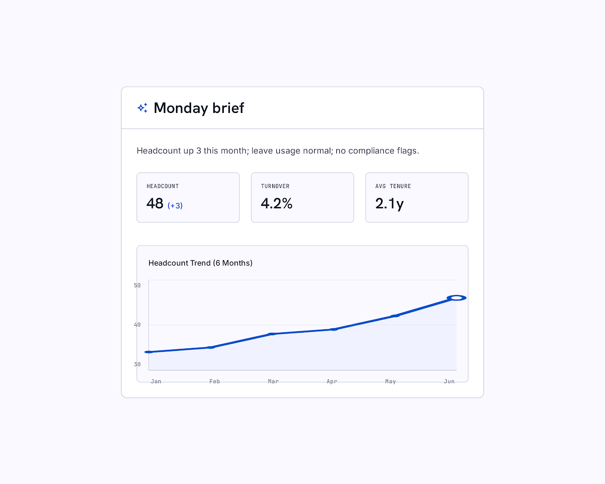 AI reports — HourSquare interface preview