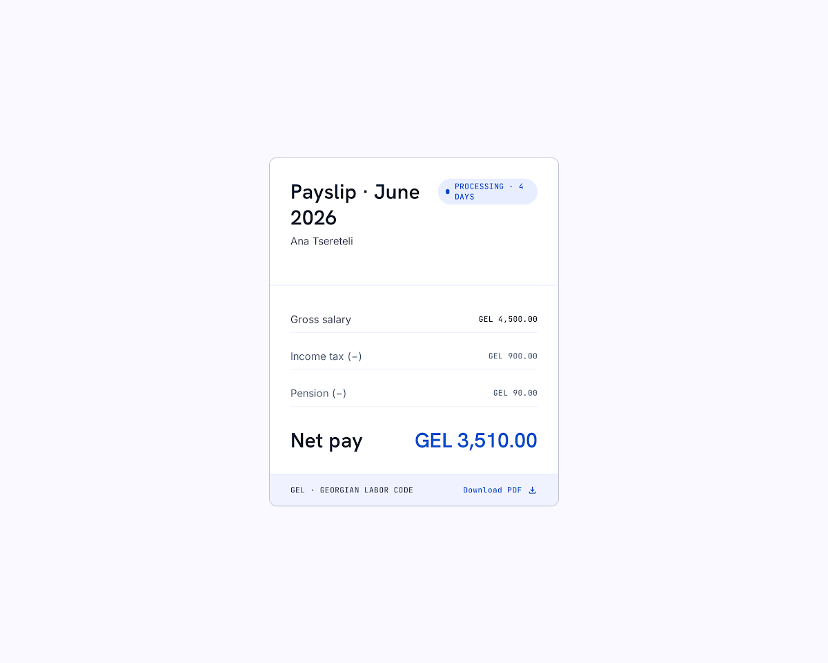 Payroll — HourSquare interface preview